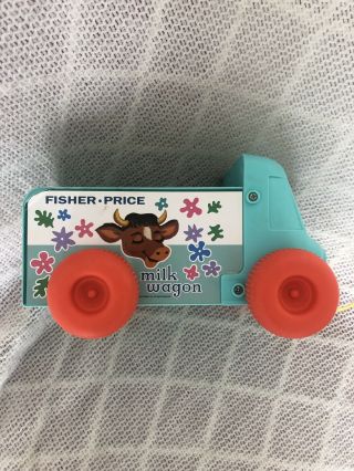 Fisher Price 131 Milk Wagon Vintage 1965 Turquoise Truck Only