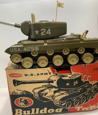 Vintage Remco Us Army Battery Operated Bulldog Tank Rare Military Toy