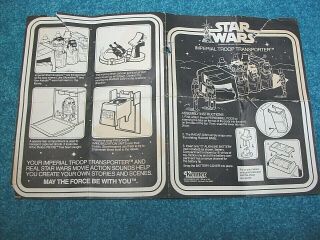 Vintage Star Wars Imperial Troop Transporter " Instructions " 1979