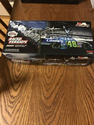 JIMMIE JOHNSON AUTOGRAPHED 2006 BRICKYARD RACED WIN (FIRST INDY WIN) 2