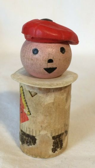 Fisher Price Little People Vintage 1960 983 Safety Bus Boy Red Beret