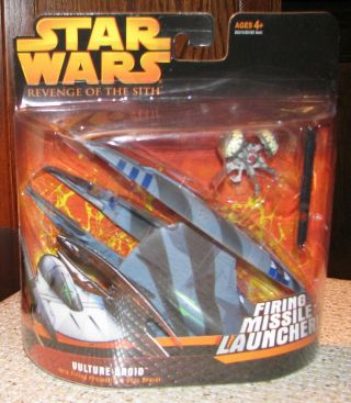 Nib Star Wars Vulture Droid With Firing Projectile And Buzz Droid Toy