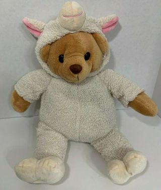Dandee Tan Teddy Bear Plush Wearing Sheep Lamb Costume Hood Stuffed Animal