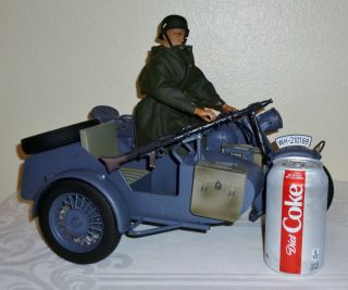 21st Century Toys WWII German Motorcycle w/ Sidecar and figure.  1/6 scale. 4