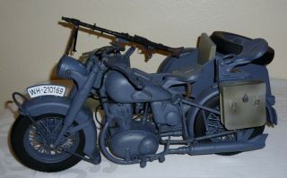 21st Century Toys WWII German Motorcycle w/ Sidecar and figure.  1/6 scale. 6