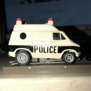 Vintage Afx Police Van,  4 Gear Magna - Traction White/black