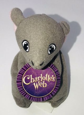 Rare Wendy’s Charlottes Web Templeton 4” Plush With Tag Hard To Find Vintage