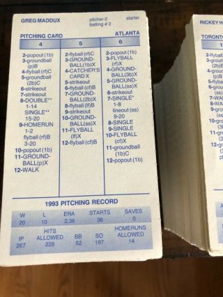 Complete 1993 Strat O Matic Baseball Card Set With Additional Players