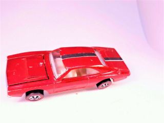 1969 HOT WHEELS REDLINES CUSTOM DODGE CHARGER - HOT RED - MADE IN USA 3
