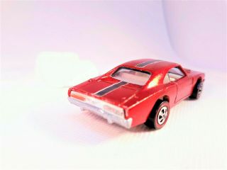 1969 HOT WHEELS REDLINES CUSTOM DODGE CHARGER - HOT RED - MADE IN USA 5