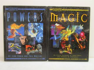 2x Gurps Rule Books 4th Edition Magic & 4th Edition Powers Steve Jackson Games