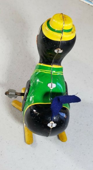 Vintage 1940 ' s MARX Japan Tin Litho Toy Cary the Crow Hopping Bird w/ RARE TAIL 6