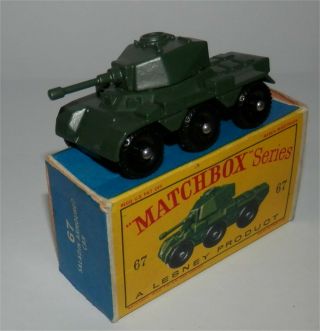 1960s.  Matchbox.  Lesney.  67 Saladin Armoured Car,  Tank.  Army.  In D Box.