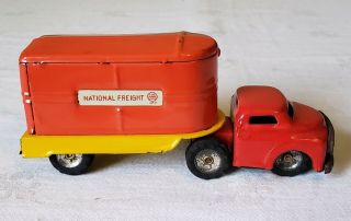 Linemar Toys Japan Tin Friction Gmc Cab National Freight Tt Truck 50 