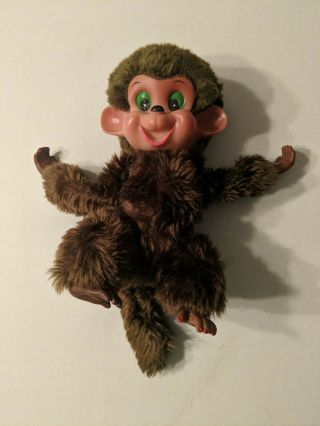 Vintage Stuffed Monkey With Rubber Face,  Hands And Feet 9 "