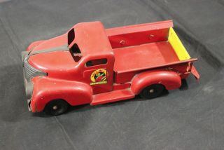 Vintage Marx Red Package Service Toy Truck With Headlights