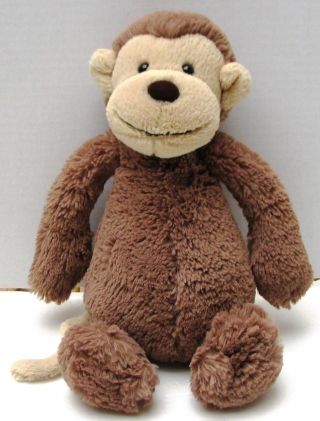 Jellycat Plush Bashful Monkey Stuffed Animal Brown Tan Soft Toy Lovey Medium 12