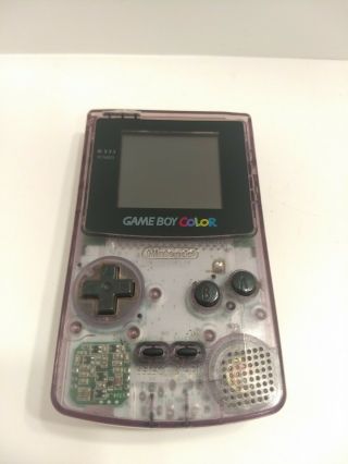 Nintendo Game Boy Color Clear Purple Game Boy CGB - 001 Tested/Working 5