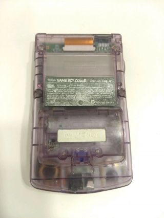 Nintendo Game Boy Color Clear Purple Game Boy CGB - 001 Tested/Working 8