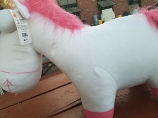 Huge Fluffy White Pink Unicorn Plush Agnes Despicable Me 2 Minions Jumbo Toy