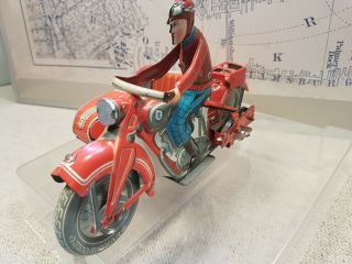 Tin toy TIPPCO T 587 Motorcycle with sidecar - Wind up - Germany 20cm 5