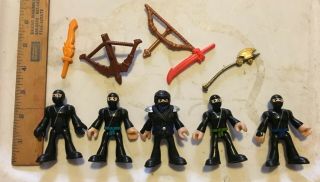 Fisher Price Imaginext 5 Figures Ninjas Ninja W/ Accessories