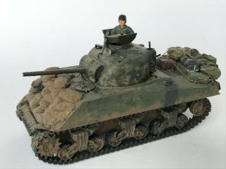 Ww2 Us M4 Sherman Tank,  1/35,  Built & Finished For Display,  Fine.  (i)