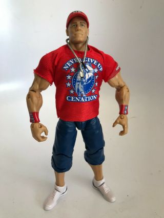 Mattel Wwf Wwe Elite 14 John Cena Complete With Hat Shirt & Chain - Great Shape
