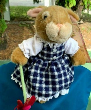 Vintage Dakin Hannah Bunny Rabbit Holly Pond Hill 10 " Plush Stuffed Animal Toy