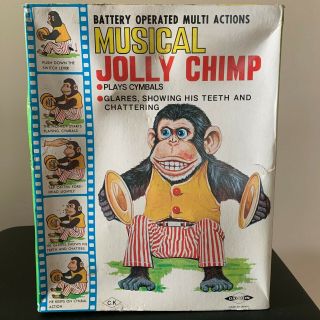 Vintage Daishin Musical Jolly Chimp Mechanical Toy