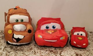 Disney Pixar Cars Lightning Mcqueen And Disney Store Mater Plush Pillows