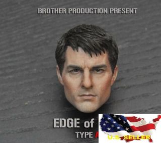1/6 Tom Cruise Head Sculpt Edge Of Tomorrow / Hot Toys Phicen Figure ❶us Seller❶