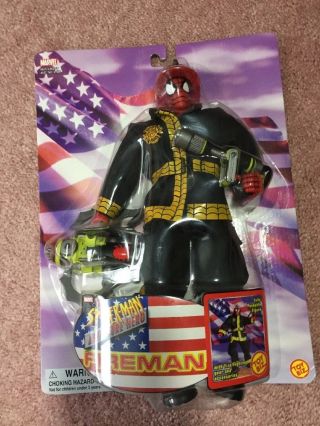 Marvel Spider - Man Adventure Hero Fireman 10 Inch Figure Toy Biz
