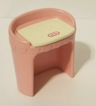 Rare Little Tikes Dollhouse Pink Vanity Beauty Desk Doll House Accessories Vtg