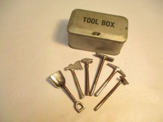 Lionel 208 Tool Box Silver With 6 Cast Iron Tools Standard Gauge X760