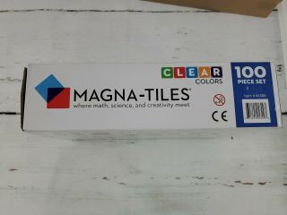 MAGNA - TILES SET 100 PC MAGNETIC BUILDING TRANSLUCENT CLEAR COLORS 04300 4