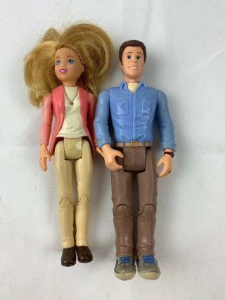 2002 Fisher Price Mattel Loving Family Dad And Mom Brown And Blonde Hair