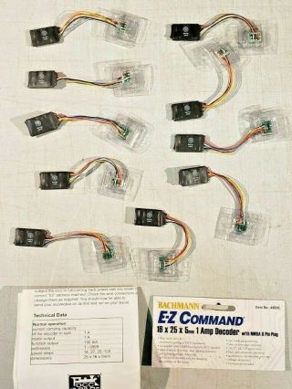 Bachmann - Ho Scale - 44915 E - Z Command Dcc 1 Amp Decoders W/8 Pin Socket X 10