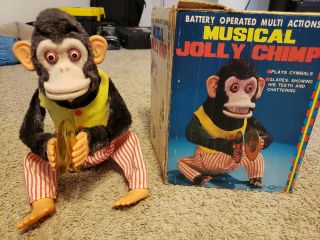 Vintage Musical Jolly Chimp With Box