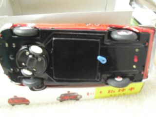 Vintage 1960s Red China Tin Jaguar Fire Chief Car with Light & Siren w Box ME627 3