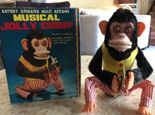 Musical Jolly Chimp W/box 4910 Made In Japan Ecu