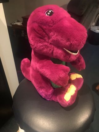 Vintage Barney 1992 14 Inch Purple Dinosaur Plush Stuffed Animal 3