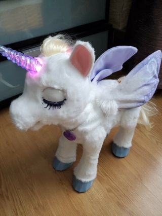 Fur Real Friends My Magical Startlily Unicorn Lights Up Moving Heads Eyes.