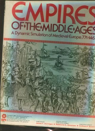 " Empires Of The Middle Ages " / Spi Wargame / Box Fair / Counters Unpunched 1980