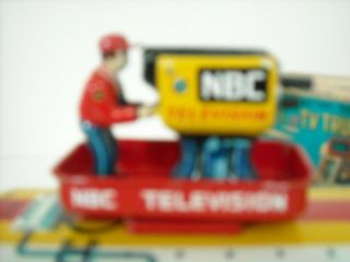 Very Rare Cragstan Tin Battery Operated RCA - NBC Mobile Color TV Truck BOXED 12