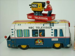 Very Rare Cragstan Tin Battery Operated RCA - NBC Mobile Color TV Truck BOXED 5