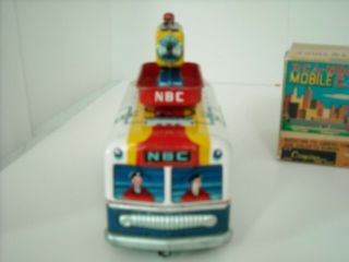 Very Rare Cragstan Tin Battery Operated RCA - NBC Mobile Color TV Truck BOXED 6