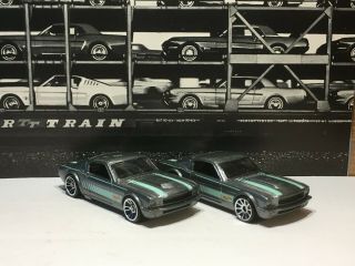 Hot Wheels 65 Mustang Fastback X2.  2015 Gray With Rare Wheel Variation J5 & Sp10