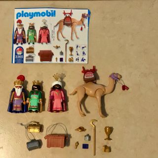 Playmobil Christmas Three Wise Men 3365 With Movable Building Set Complete Euc