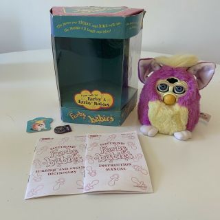 1999 Furby Babies Purple Yellow Fur With Blue Eyes Model 70 - 940 Tiger,
